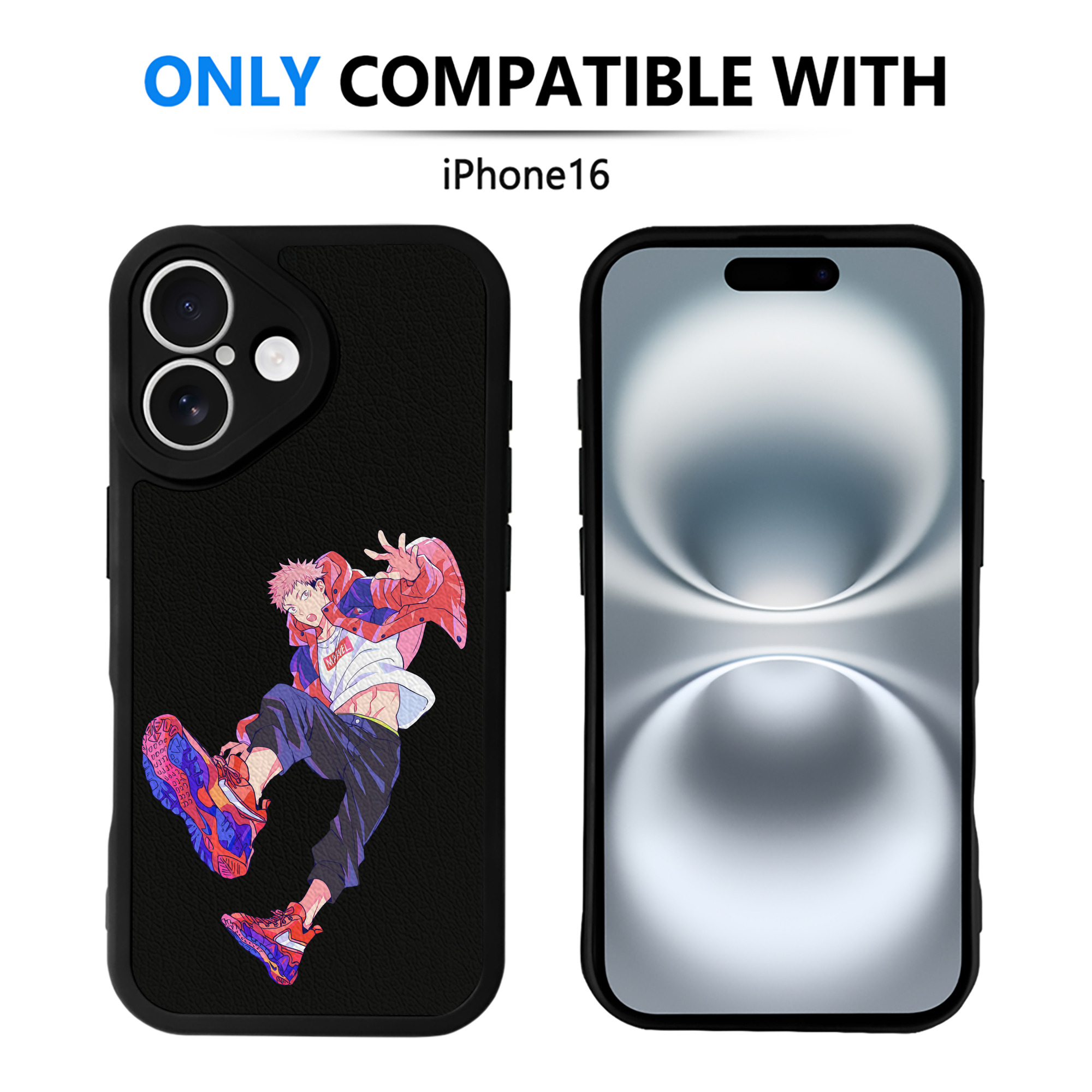 （画像用） 呪術廻戦 Jujutsu Kaisen 【iPhone 16シリーズ対応】シリコンスマホケース（レザー調） 材質：シリコン